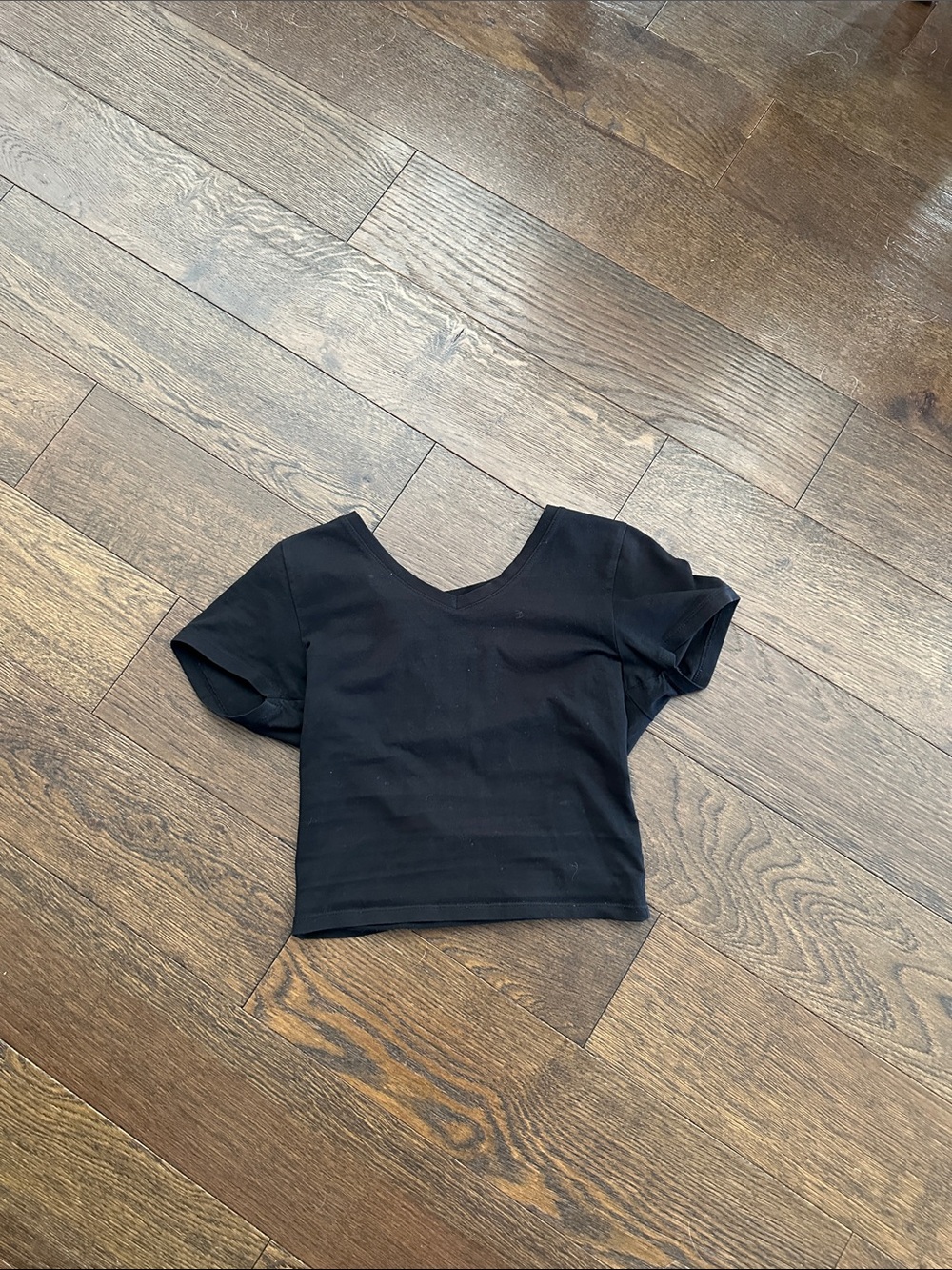 H&M Black Scoop Neck Crop Top
